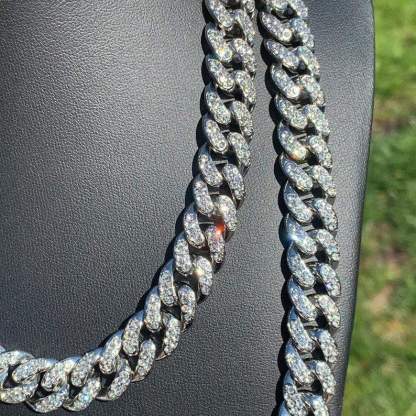 14mm Width Iced Out Cuban Link Chain