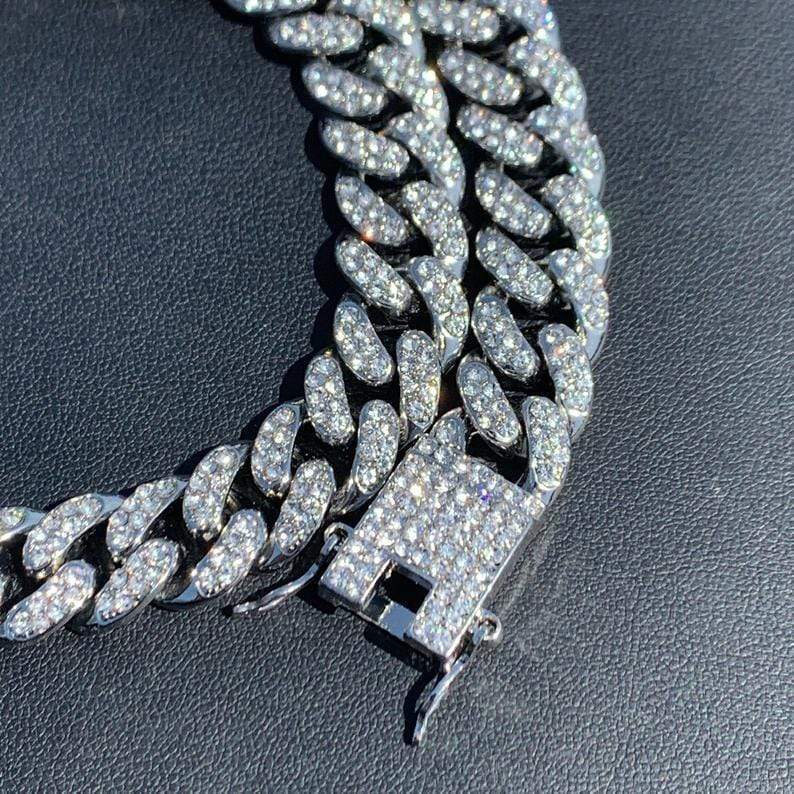 14mm Width Iced Out Cuban Link Chain
