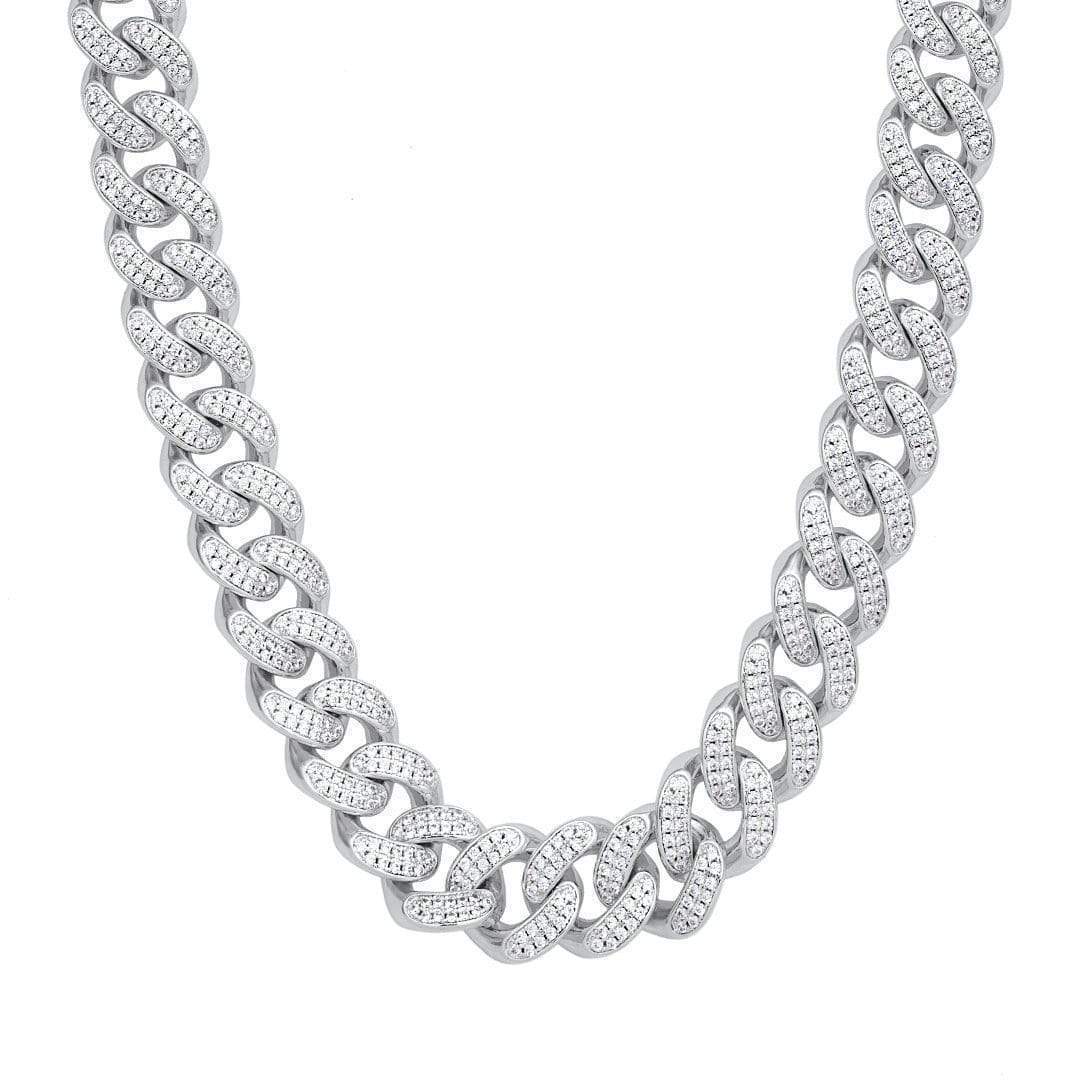 14mm Width Iced Out Cuban Link Chain