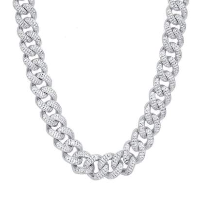 14mm Width Iced Out Cuban Link Chain