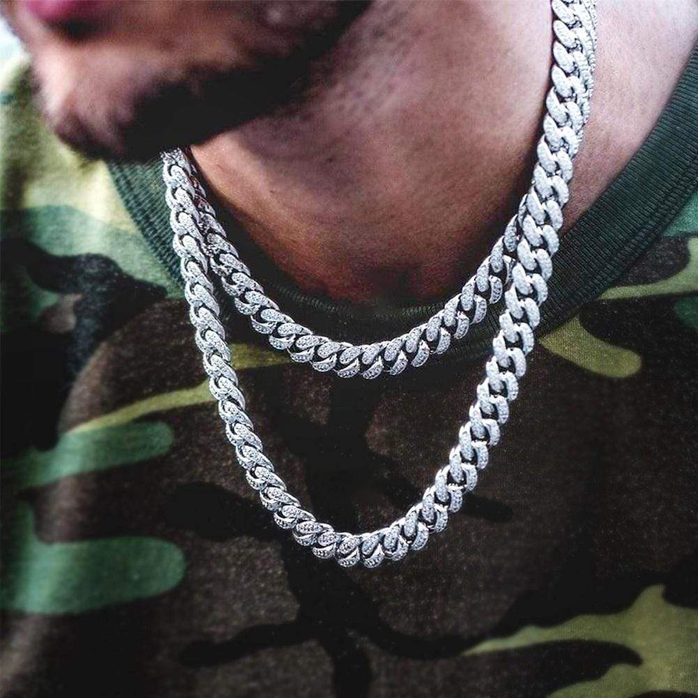 14mm Width Iced Out Cuban Link Chain