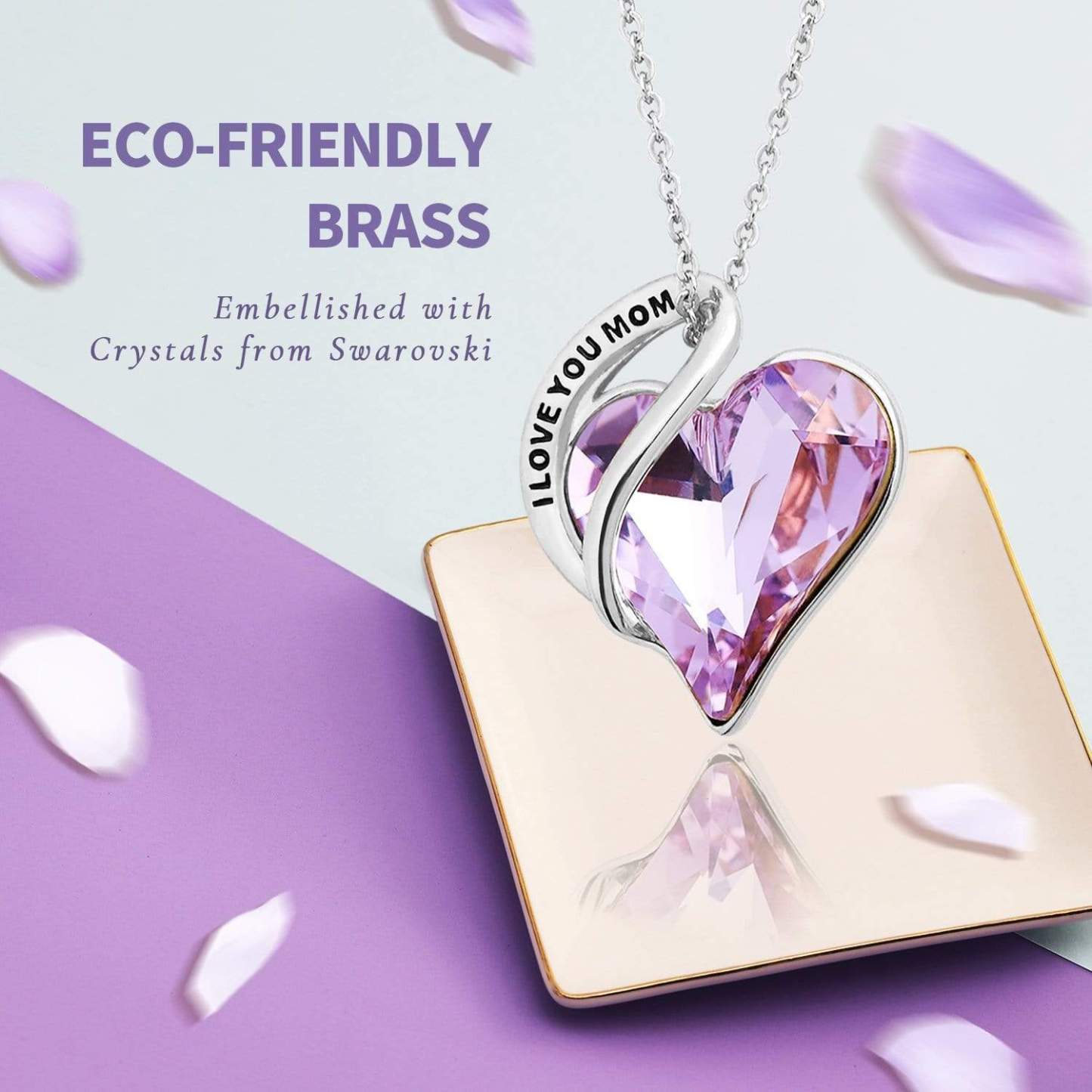 925 sterling silver "I Love You MOM" necklace