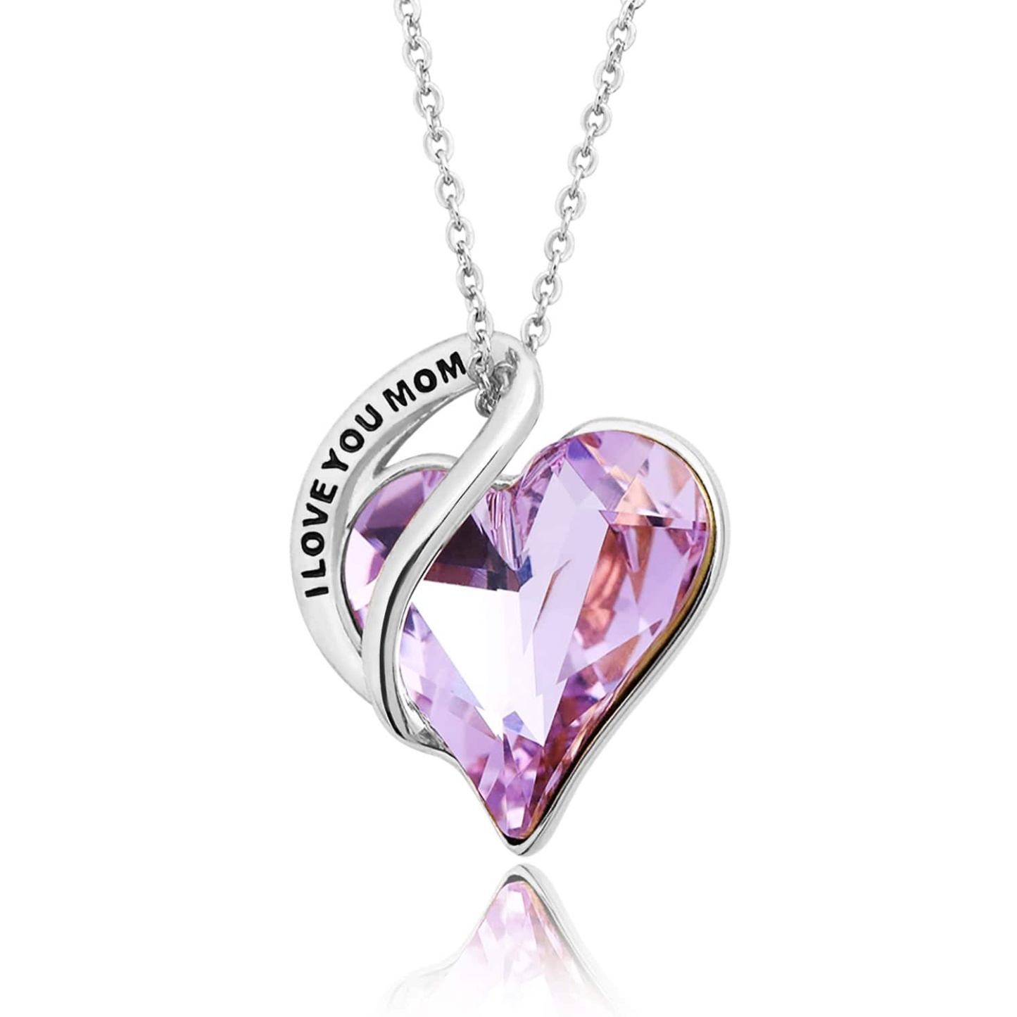 925 sterling silver "I Love You MOM" necklace