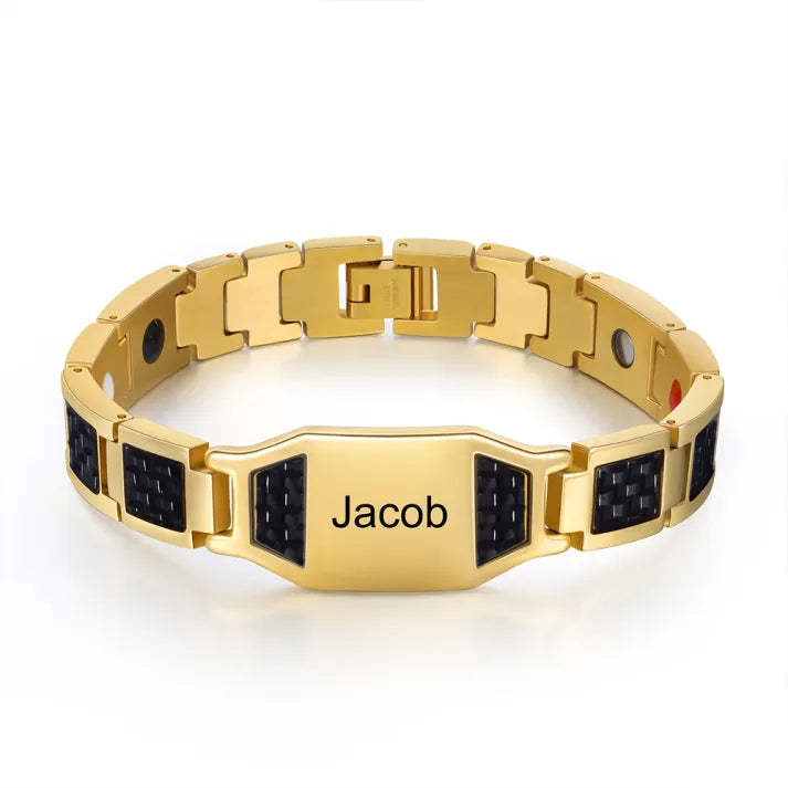 Personalized Men Bracelet wtih Name Custom Stainless Steel Bracelet Fo