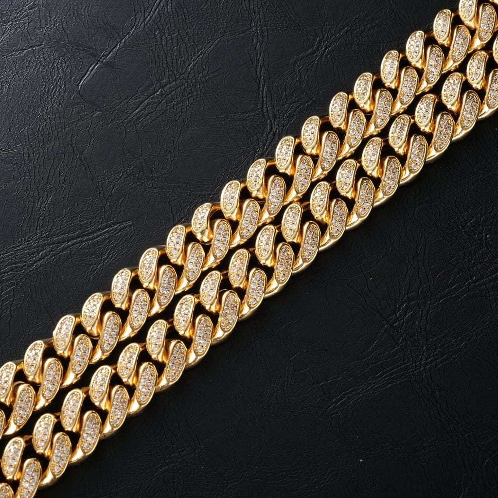 14mm Width Iced Out Cuban Link Chain