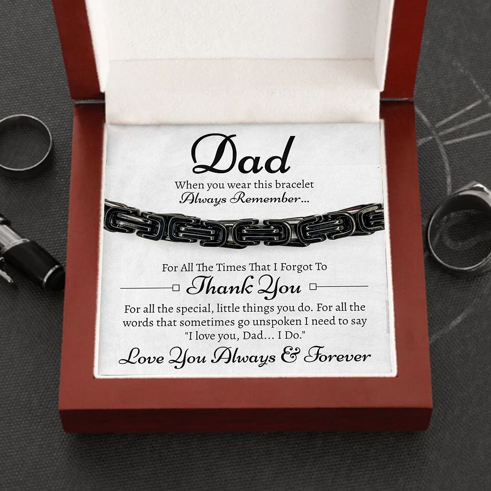 Father's Day Gifts Cuban Link Bracelet Stainless Steel Bracelet I Love