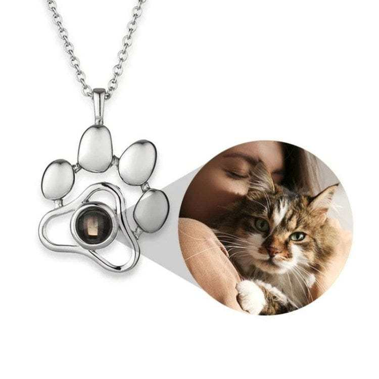 Dog Paw Pet Photo Inside Projection Necklace