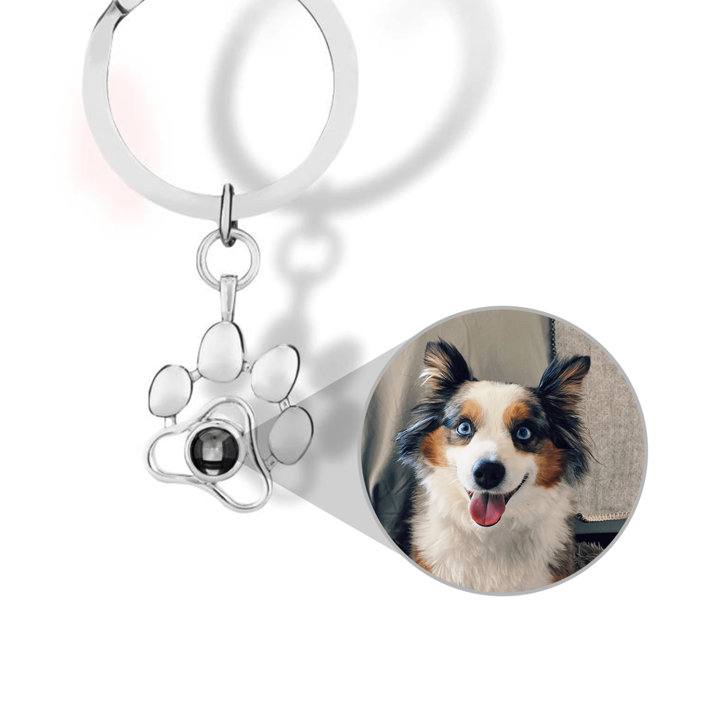 Dog Paw Pet Photo Inside Projection Necklace