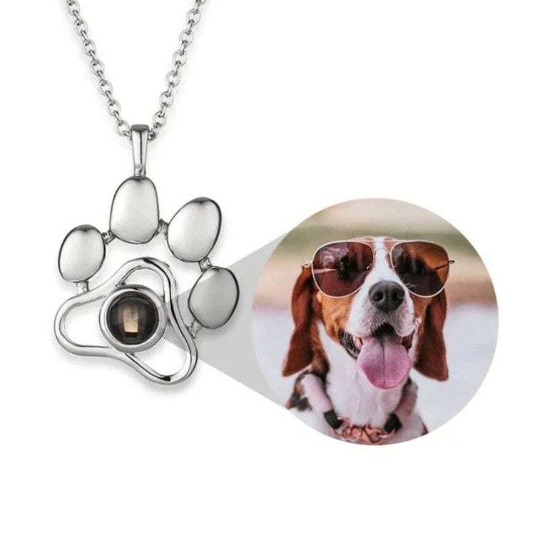 Dog Paw Pet Photo Inside Projection Necklace