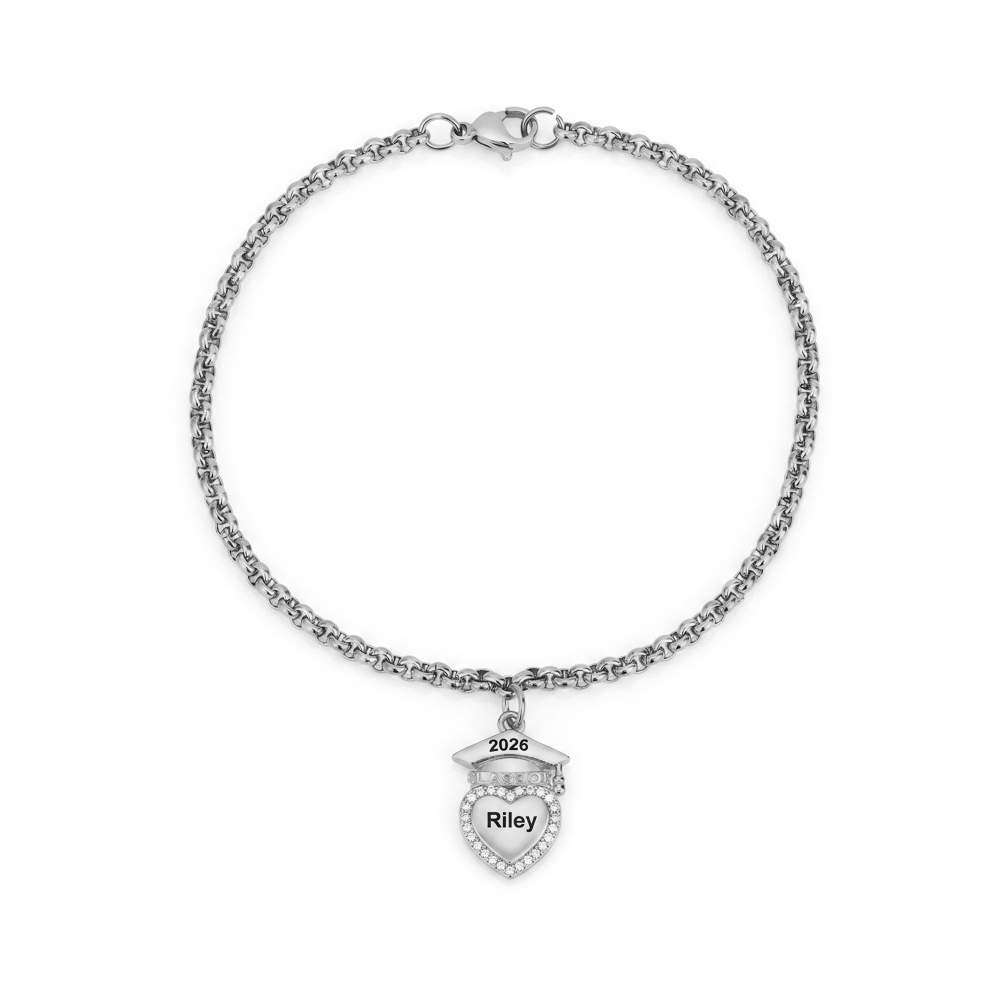 🎓 Personalized Graduation Cap Necklace & Bracelet