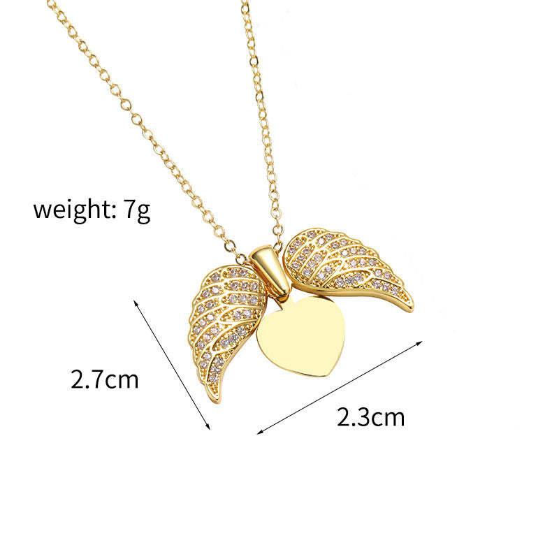 👼Angel Wings Necklace Personalized with Name Angel Locket Heart Necklace