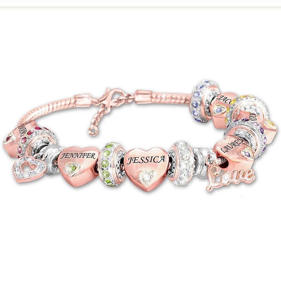 Mother's Day Gift Forever In A Mother's Heart Personalized Birthstone Bracelet