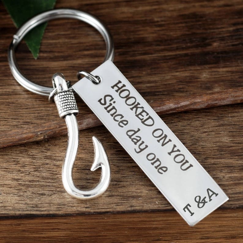 Valentines Day Gift for Him, Hooked On You Key Chain