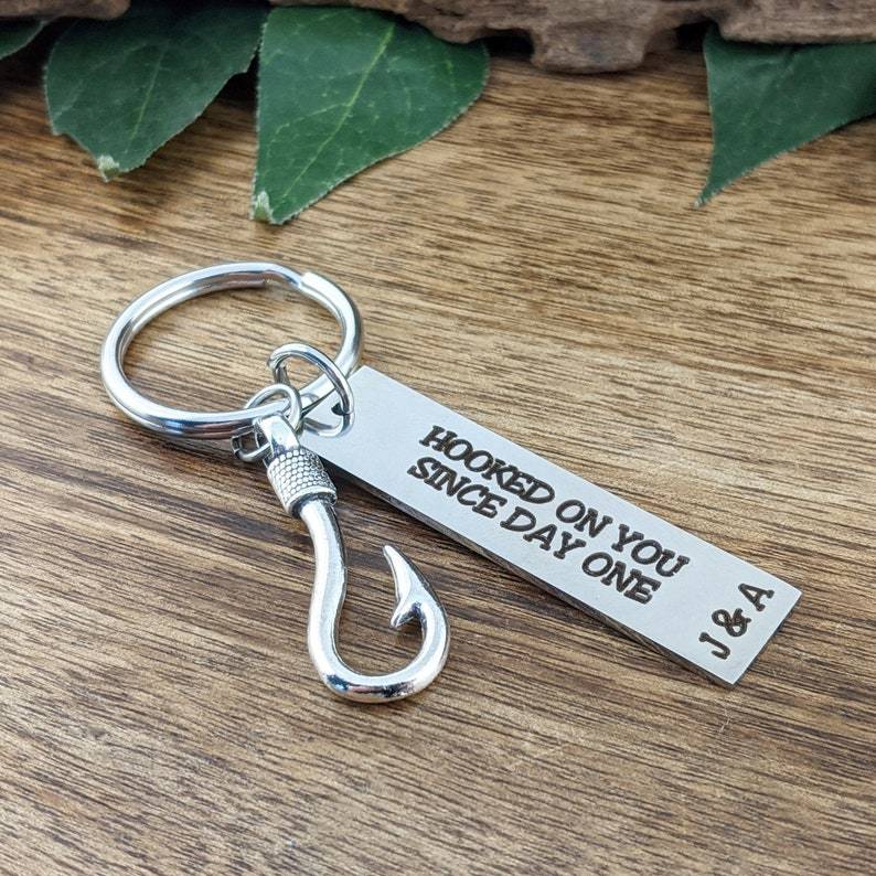 Valentines Day Gift for Him, Hooked On You Key Chain