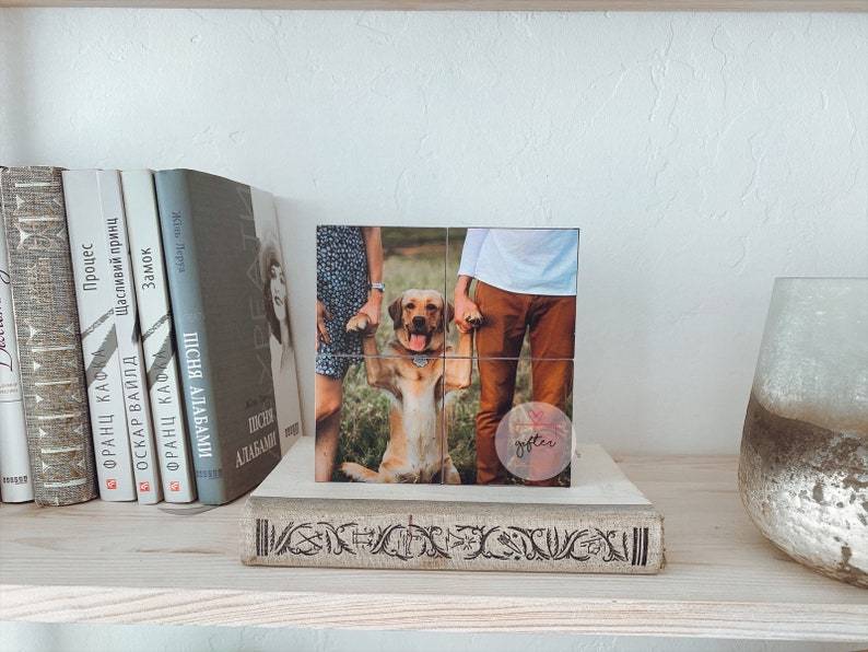 Infinity photo cube, magic photo cube, wooden photo cube, fold photo cube, photo centerpiece idea