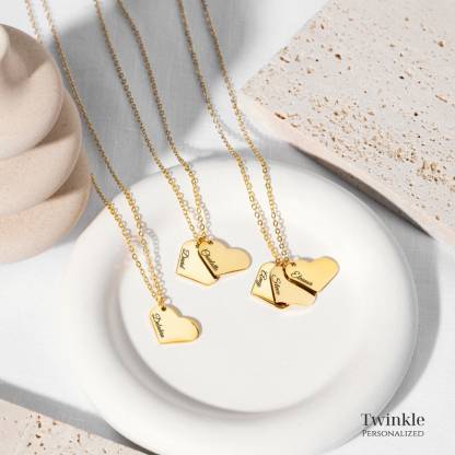 Personalized Jewelry Mother's Day Gift for Her Name Engraved Heart Necklace Friendship Unique Jewelry Meaningful Gift for Mom