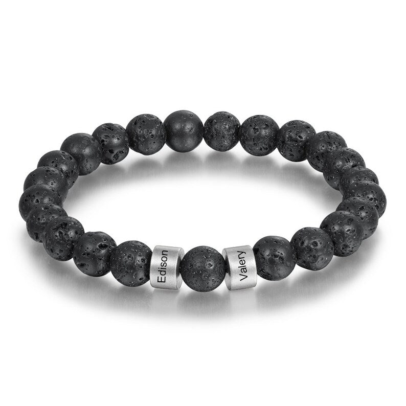 Customized Lava Tiger Eye Stone Beads Bracelet for Men
