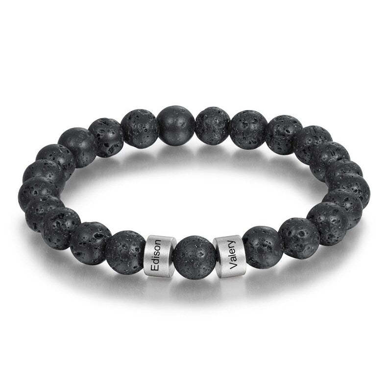 Customized Lava Tiger Eye Stone Beads Bracelet for Men