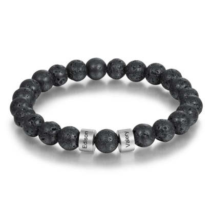 Customized Lava Tiger Eye Stone Beads Bracelet for Men