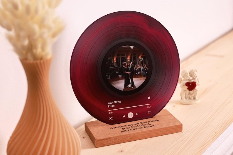 Personalized Vinyl Record with Photo - Acrylic Song Plaque