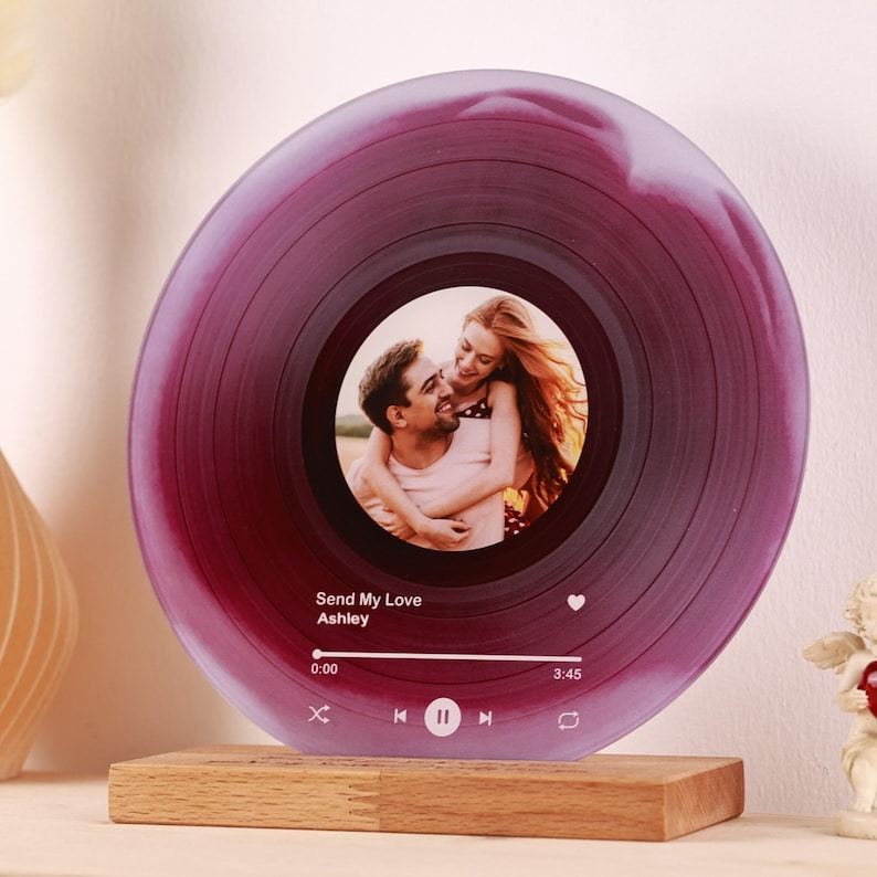 Personalized Vinyl Record with Photo - Acrylic Song Plaque