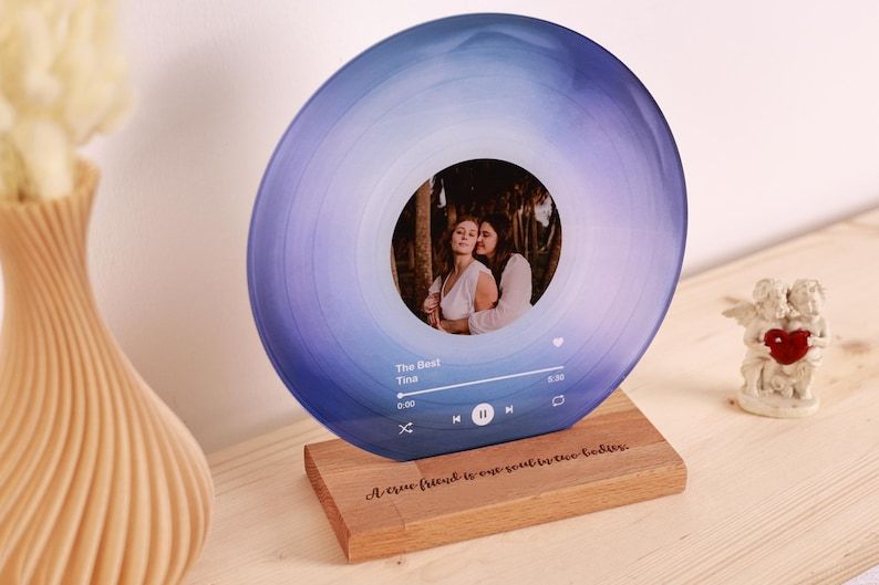 Personalized Vinyl Record with Photo - Acrylic Song Plaque