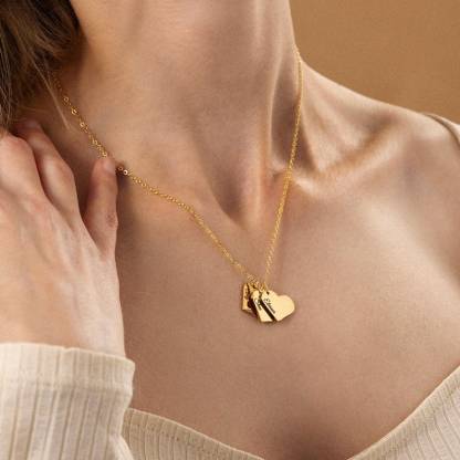 Personalized Jewelry Mother's Day Gift for Her Name Engraved Heart Necklace Friendship Unique Jewelry Meaningful Gift for Mom