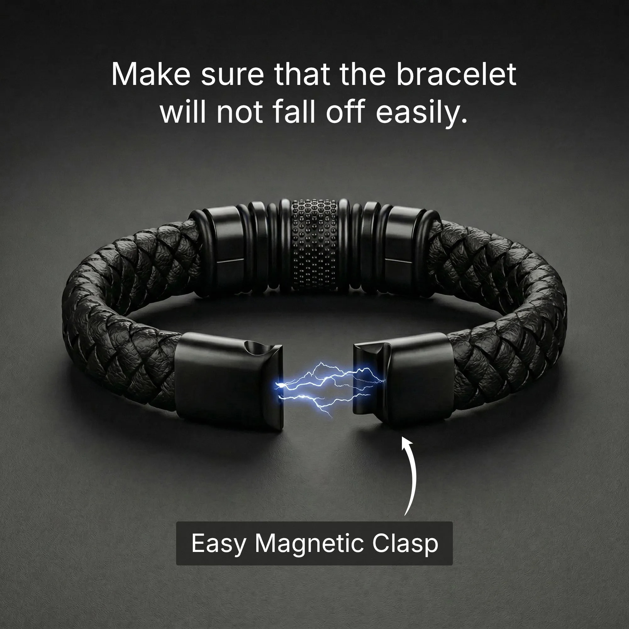 Father's Day🎁 Personalized Family Name Magnetic Braided Leather Bracelet