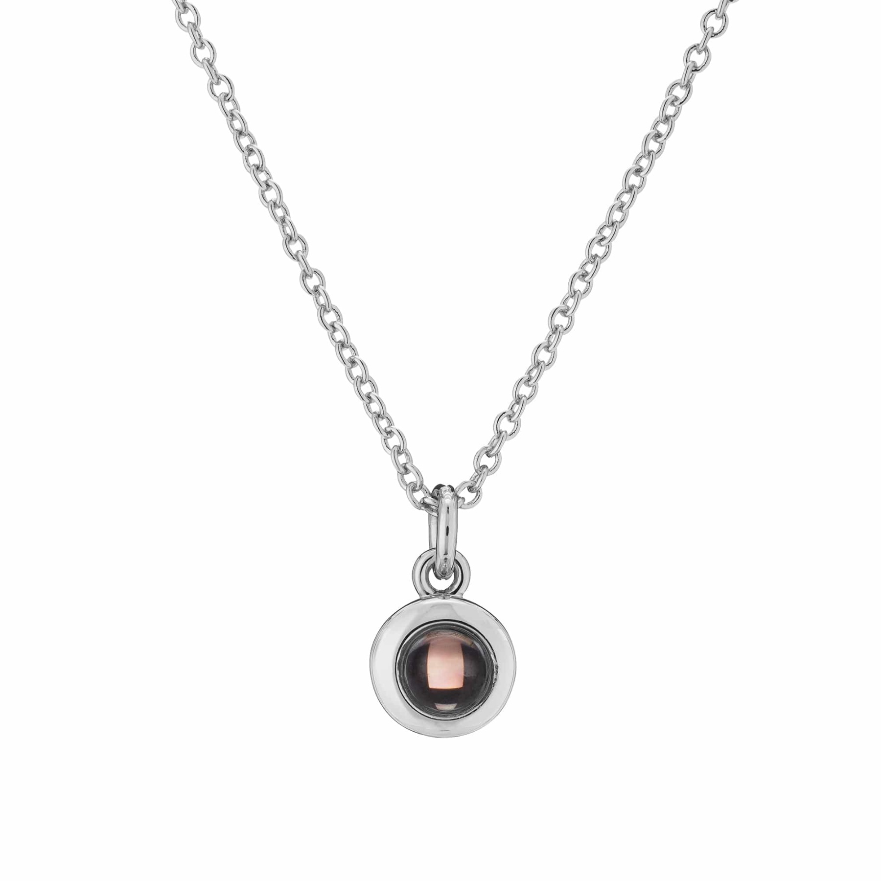 Personalized Circle Hidden Photo Inside Projection Necklace