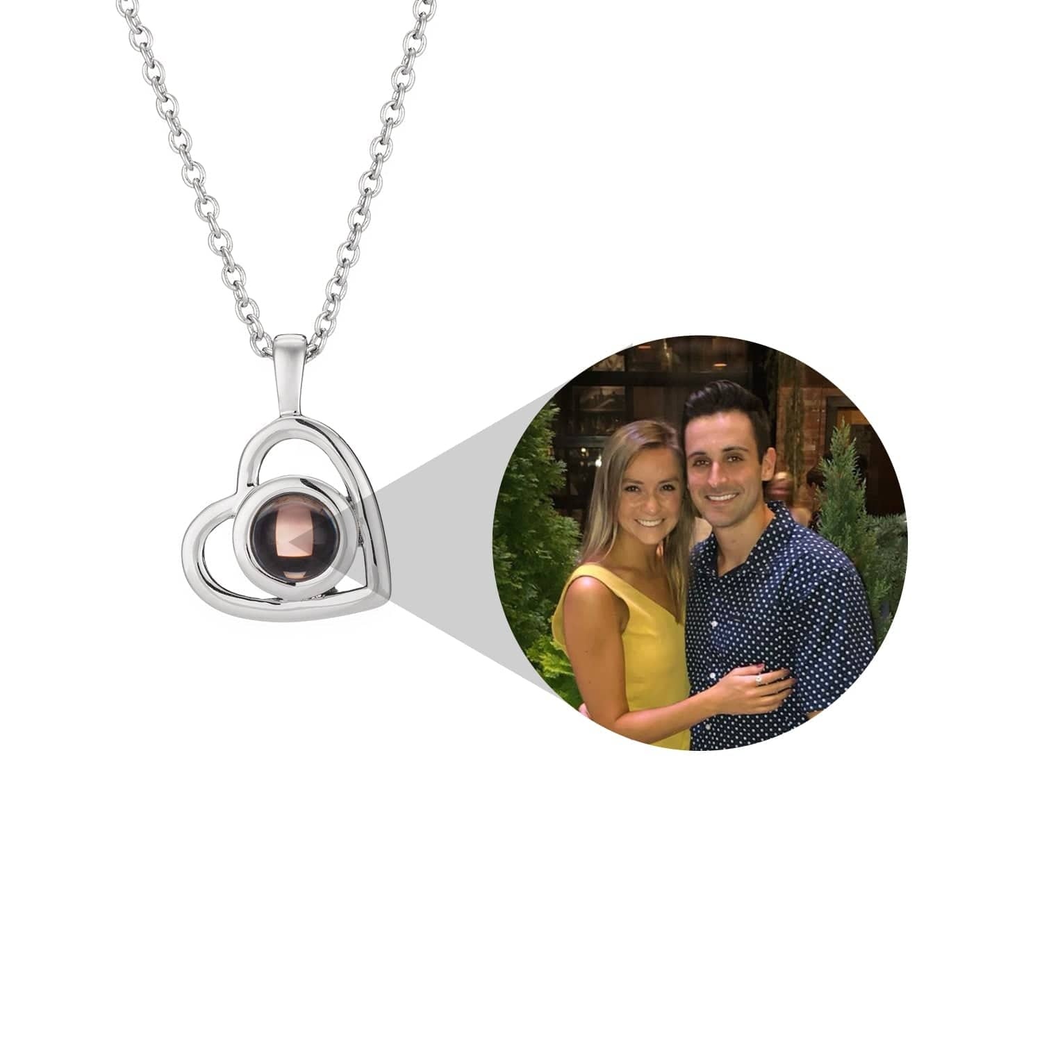 Personalized Heart Hidden Photo Inside Projection Necklace