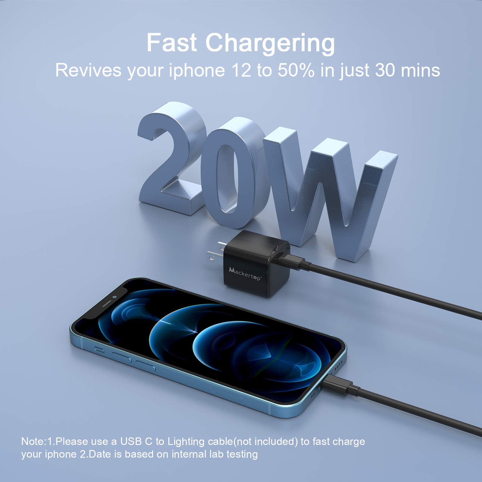 [2Pack]PD 20W Gan USB-C Charger For iPhone 16 Pro/ 16Pro Max  and More USB C Phone