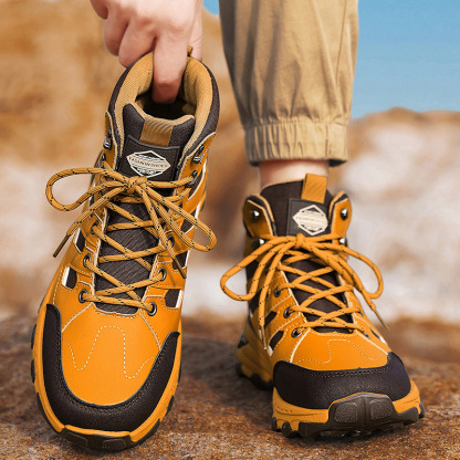 Men's Waterproof Hiking Boots Non-Slip Lightweight Outdoor Mid Top Ankle Boot Breathable Hiker Work Trekking Shoes