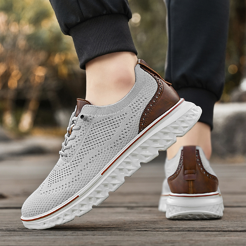 🚀(Lowest Price Ever) - Breathable Style: Men's Knit Slip-On Shoes with Memory Foam Insole and Lightweight Outsole