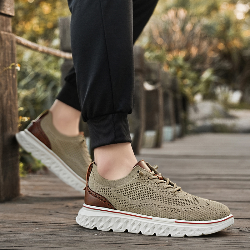 🚀(Lowest Price Ever) - Breathable Style: Men's Knit Slip-On Shoes with Memory Foam Insole and Lightweight Outsole