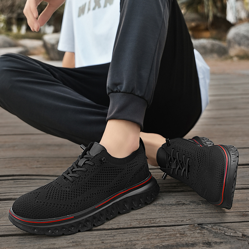 🚀(Lowest Price Ever) - Breathable Style: Men's Knit Slip-On Shoes with Memory Foam Insole and Lightweight Outsole