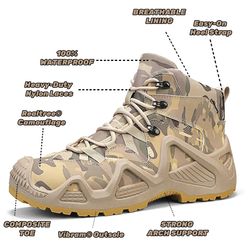 🚀 Act Fast-Men's Lightweight Waterproof Hunting Boots | Durable, Comfortable, All-Terrain Traction