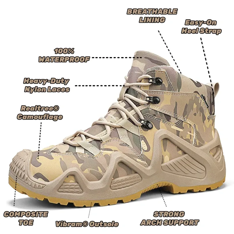 🚀 Act Fast-Men's Lightweight Waterproof Hunting Boots | Durable, Comfortable, All-Terrain Traction