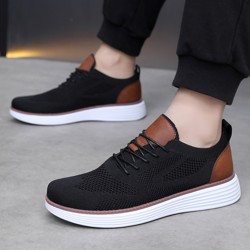 StrideEase: Men's Orthopedic Walking Shoes with Shock-Absorbing Midsole, Breathable Airflow Mesh, and Adaptive Fit Technology