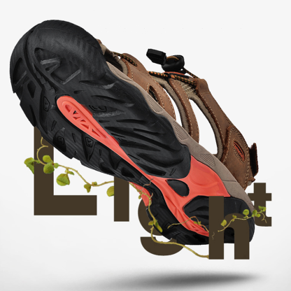 Men's Sport Sandals Outdoor Hiking Leather Closed Toe Sandals Athletic Lightweight Summer Walking Casual Sandals Water Shoes