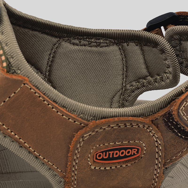 Men's Sport Sandals Outdoor Hiking Leather Closed Toe Sandals Athletic Lightweight Summer Walking Casual Sandals Water Shoes