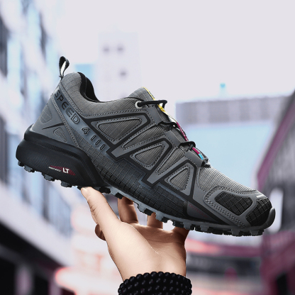 Men’s Outdoor Multifunctional Orthopedic Walking Shoes, Reinforced Rubber Toe Cap, Breathable Mesh Lining, Non-Slip Durable Rubber Outsole