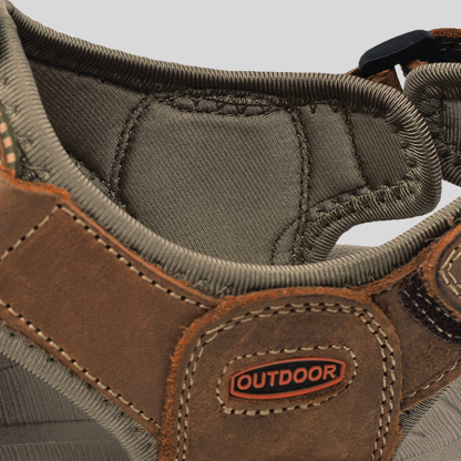 Men's Sport Sandals Outdoor Hiking Leather Closed Toe Sandals Athletic Lightweight Summer Walking Casual Sandals Water Shoes