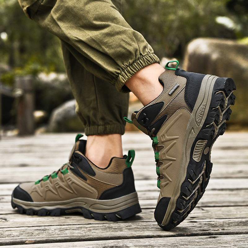 Men's Outdoor Hiking Shoes Non-Slip Lightweight Breathable Trail Sneakers with Toe Protection and Cushioning for Trekking Walking Climbing