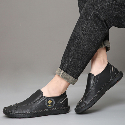 Next-Level Quality 🚀Men's Genuine Leather Loafers – Handcrafted, Slip-On, Anti-Slip Sole, Comfortable & Durable