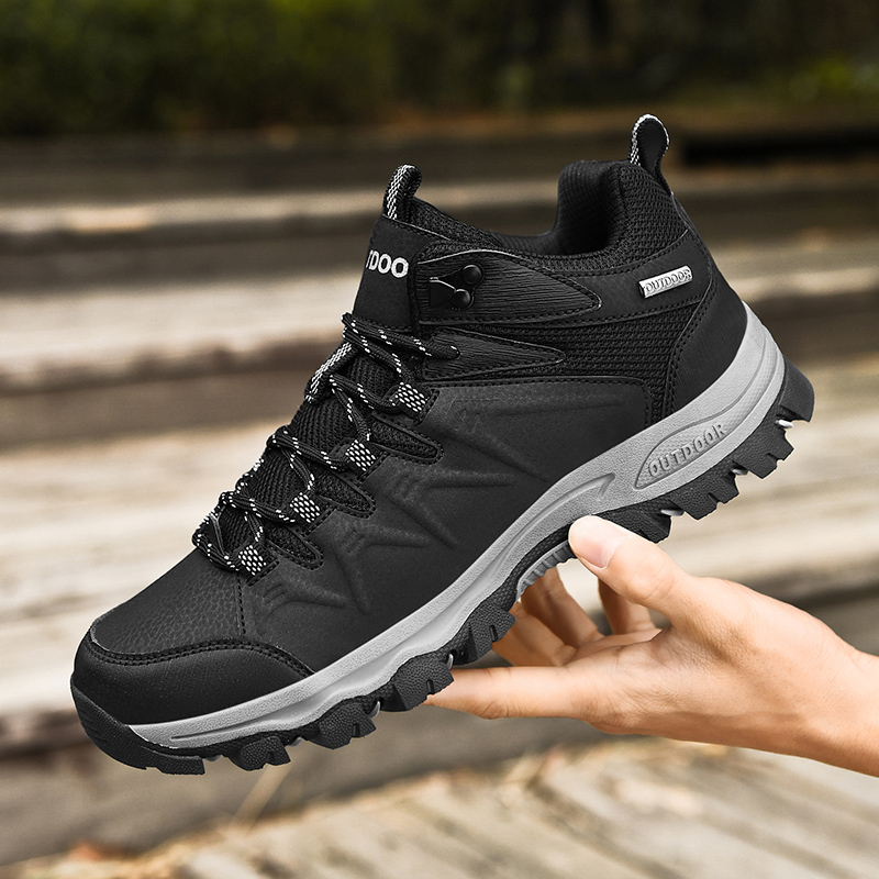 Men's Outdoor Hiking Shoes Non-Slip Lightweight Breathable Trail Sneakers with Toe Protection and Cushioning for Trekking Walking Climbing