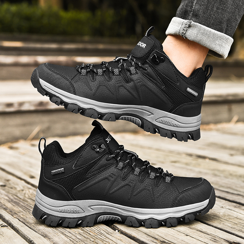 Men's Outdoor Hiking Shoes Non-Slip Lightweight Breathable Trail Sneakers with Toe Protection and Cushioning for Trekking Walking Climbing