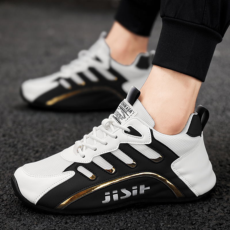 Men’s Hybrid Mesh Athletic Sneakers with Dynamic Arch Cushion, All-Terrain Rubber Outsole, Contrast Striping – Lightweight Walking & Gym Shoes