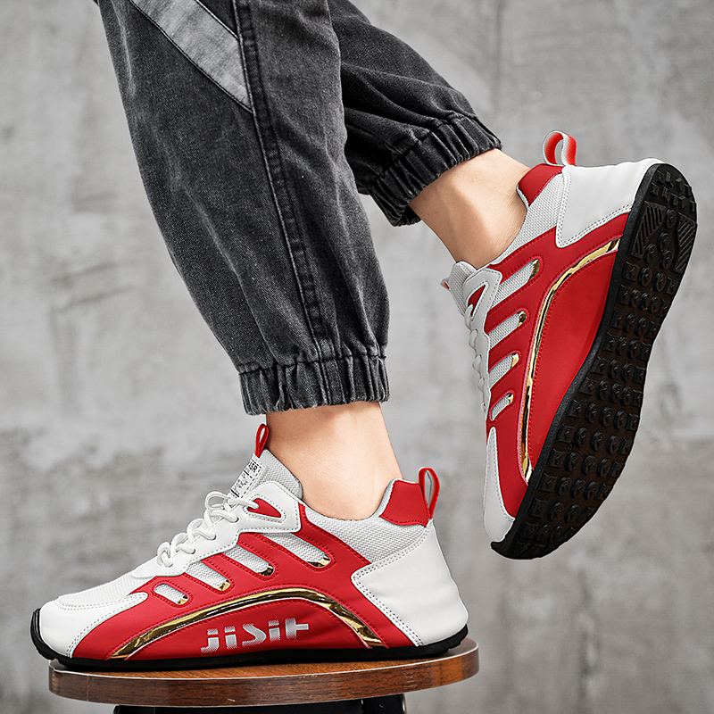 Men’s Hybrid Mesh Athletic Sneakers with Dynamic Arch Cushion, All-Terrain Rubber Outsole, Contrast Striping – Lightweight Walking & Gym Shoes