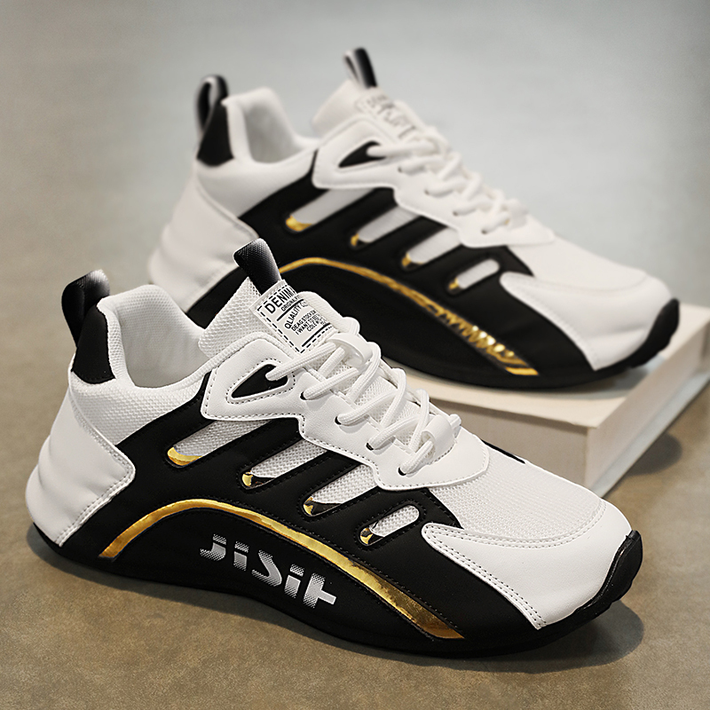 Men’s Hybrid Mesh Athletic Sneakers with Dynamic Arch Cushion, All-Terrain Rubber Outsole, Contrast Striping – Lightweight Walking & Gym Shoes