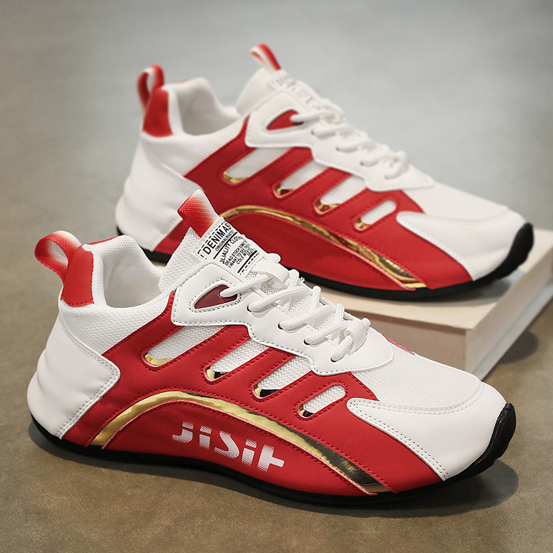 Men’s Hybrid Mesh Athletic Sneakers with Dynamic Arch Cushion, All-Terrain Rubber Outsole, Contrast Striping – Lightweight Walking & Gym Shoes